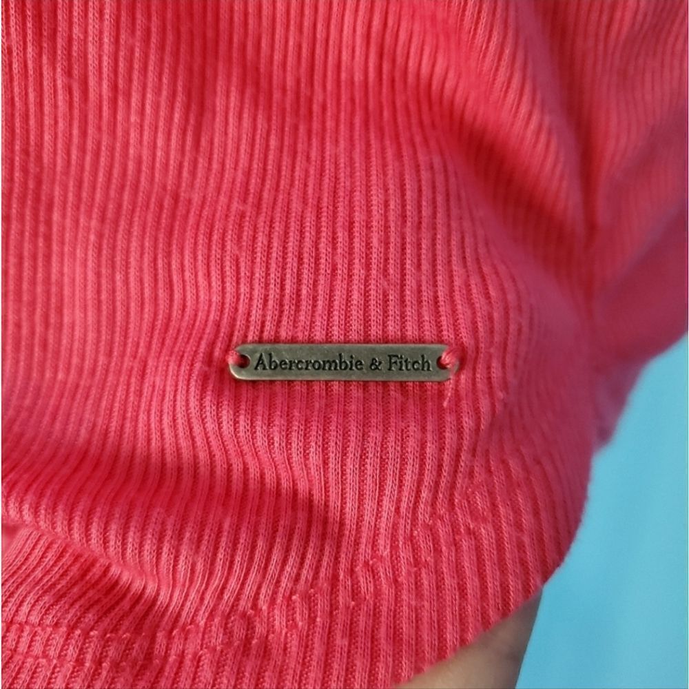 Abercrombie & Fitch Hot Pink Ribbed Lace Up Tank Top - Picture 5 of 7